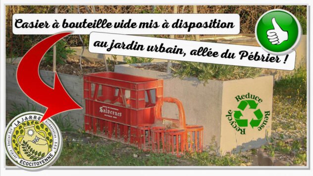 Mise à disposition rack à bouteille vide - allée du Pébrier - Association la JARRE Écocitoyenne