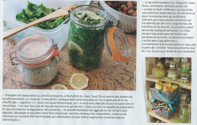 Article la Maison écologique - lactofermentation - association la jarre ecocitoyenne