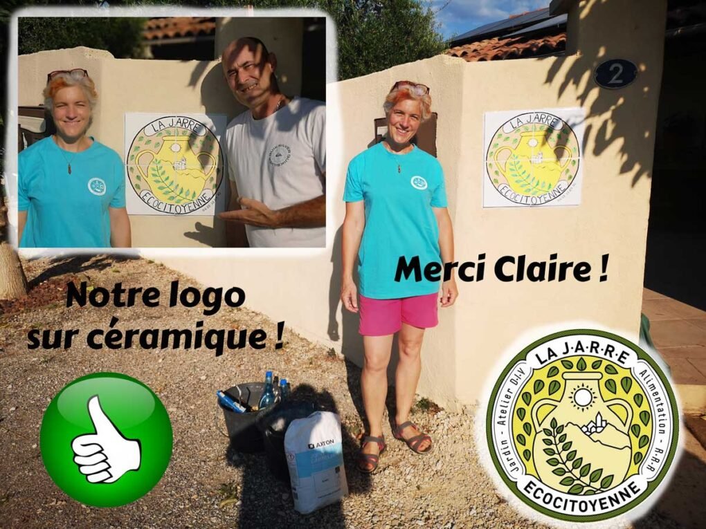 Logo la jarre sur céramique par Claire Montigné de Rochefort du Gard
