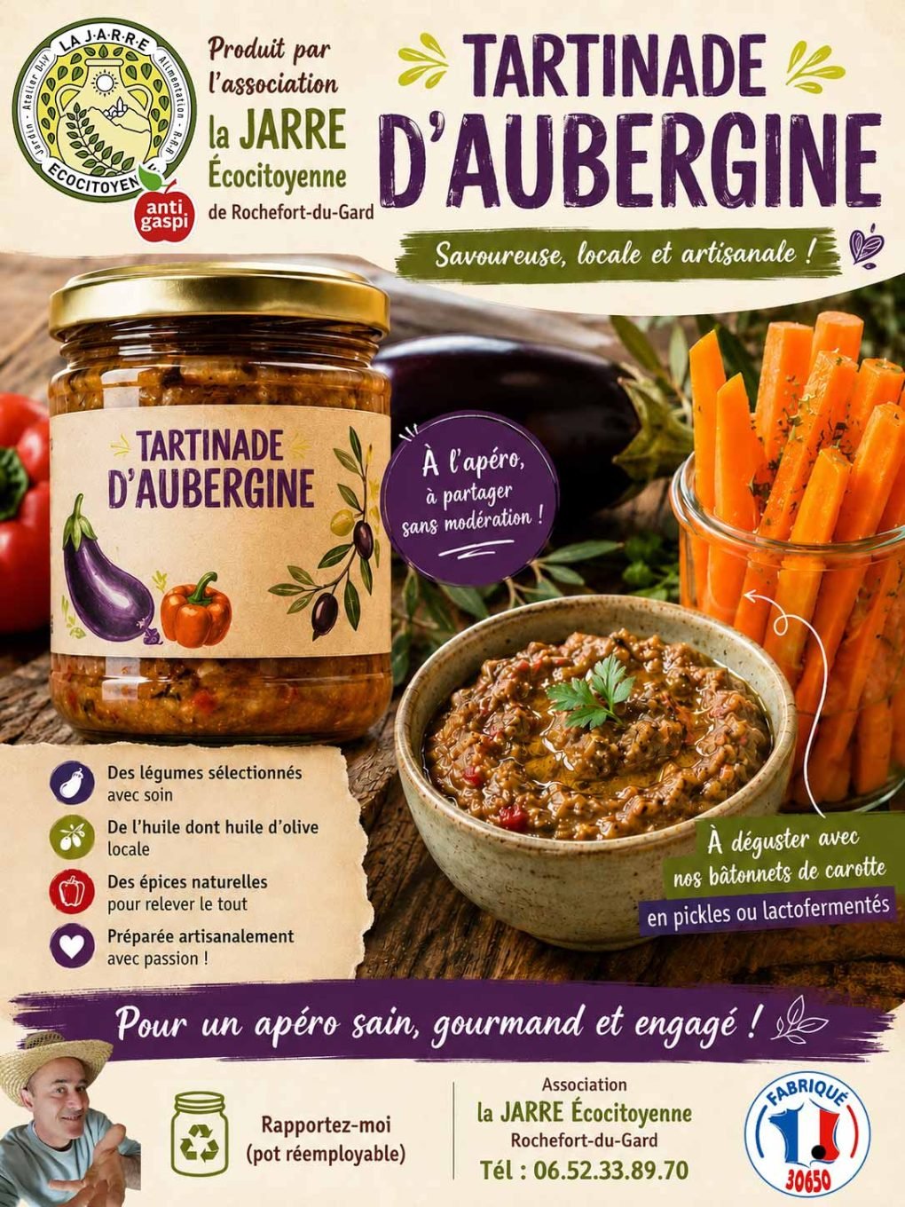 Tartinade-d'aubergine Asso La JARRE de Rochefort du Gard